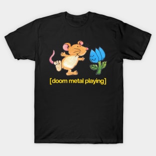 Doom Metal Playing / Cute Dancing Mouse Design T-Shirt